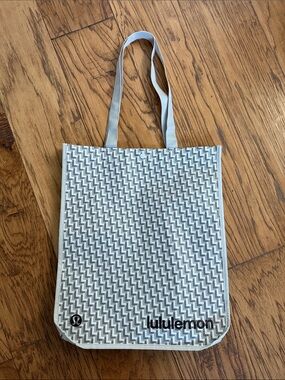 lululemon athletica Gray Patterned Canvas Tote Bag